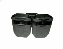 Double swiveling plastic holder for two magazines AK